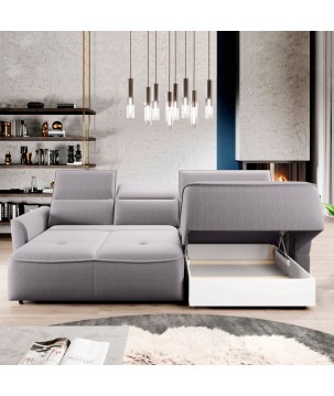 Narożnik MURILLO S Mini z elektryczną regulacją siedziska Prawostronny w tkaninie VOGUE 14 WERSAL