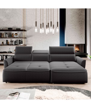 Narożnik MURILLO S Mini z elektryczną regulacją siedziska Prawostronny w tkaninie VOGUE 16 WERSAL