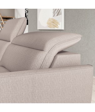 Narożnik MURILLO XL z elektryczną regulacją siedziska Lewostronny w tkaninie VOUGE 02 WERSAL