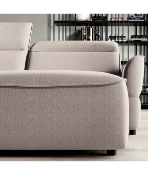 Narożnik MURILLO XL z elektryczną regulacją siedziska Lewostronny w tkaninie VOUGE 02 WERSAL