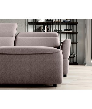 Narożnik MURILLO XL z elektryczną regulacją siedziska Lewostronny w tkaninie VOUGE 04 WERSAL