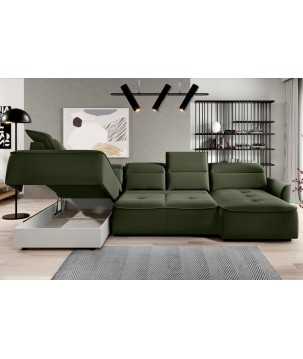 Narożnik MURILLO XL z elektryczną regulacją siedziska Lewostronny w tkaninie VOUGE 11 WERSAL