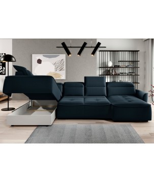 Narożnik MURILLO XL z elektryczną regulacją siedziska Lewostronny w tkaninie VOUGE 13 WERSAL