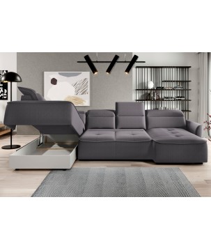 Narożnik MURILLO XL z elektryczną regulacją siedziska Lewostronny w tkaninie VOUGE 15 WERSAL