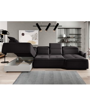 Narożnik MURILLO XL z elektryczną regulacją siedziska Lewostronny w tkaninie VOUGE 17 WERSAL