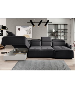 Narożnik MURILLO XL z elektryczną regulacją siedziska Lewostronny w tkaninie VOUGE 18 WERSAL