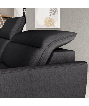 Narożnik MURILLO XL z elektryczną regulacją siedziska Lewostronny w tkaninie VOUGE 18 WERSAL