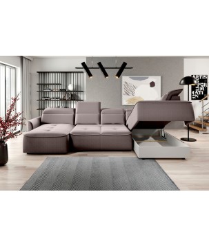 Narożnik MURILLO XL z elektryczną regulacją siedziska Prawostronny w tkaninie VOUGE 04 WERSAL