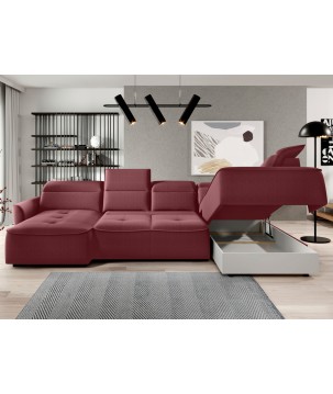 Narożnik MURILLO XL z elektryczną regulacją siedziska Prawostronny w tkaninie VOUGE 07 WERSAL