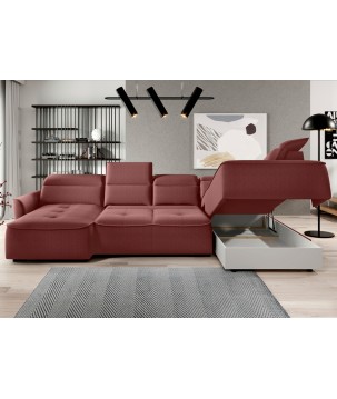 Narożnik MURILLO XL z elektryczną regulacją siedziska Prawostronny w tkaninie VOUGE 08 WERSAL