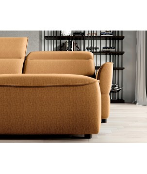 Narożnik MURILLO XL z elektryczną regulacją siedziska Prawostronny w tkaninie VOUGE 09 WERSAL