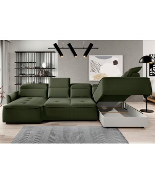 Narożnik MURILLO XL z elektryczną regulacją siedziska Prawostronny w tkaninie VOUGE 11 WERSAL