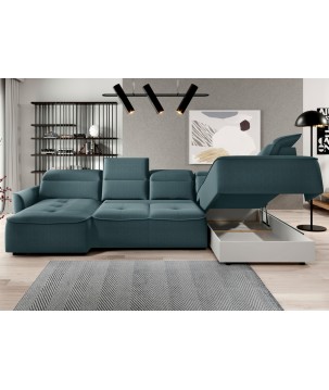 Narożnik MURILLO XL z elektryczną regulacją siedziska Prawostronny w tkaninie VOUGE 12 WERSAL