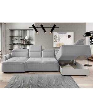 Narożnik MURILLO XL z elektryczną regulacją siedziska Prawostronny w tkaninie VOUGE 14 WERSAL