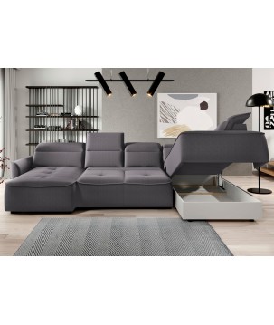 Narożnik MURILLO XL z elektryczną regulacją siedziska Prawostronny w tkaninie VOUGE 15 WERSAL