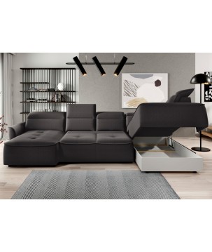 Narożnik MURILLO XL z elektryczną regulacją siedziska Prawostronny w tkaninie VOUGE 16 WERSAL