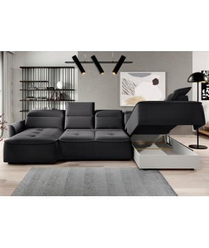 Narożnik MURILLO XL z elektryczną regulacją siedziska Prawostronny w tkaninie VOUGE 18 WERSAL