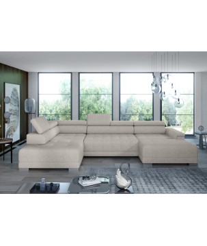 Narożnik CAMPO XL z elektryczną regulacją siedziska Lewostronny w tkaninie MEMPHIS 04 WERSAL