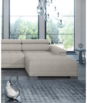 Narożnik CAMPO XL z elektryczną regulacją siedziska Lewostronny w tkaninie MEMPHIS 04 WERSAL