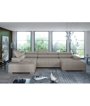 Narożnik CAMPO XL z elektryczną regulacją siedziska Lewostronny w tkaninie MEMPHIS 05 WERSAL