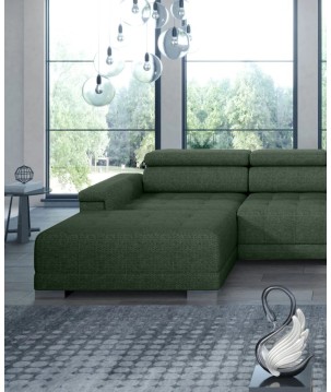 Narożnik CAMPO XL z elektryczną regulacją siedziska Prawostronny w tkaninie MEMPHIS 12 WERSAL