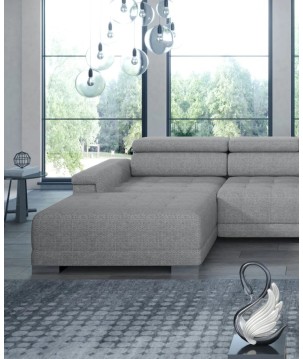 Narożnik CAMPO XL z elektryczną regulacją siedziska Prawostronny w tkaninie MEMPHIS 16 WERSAL