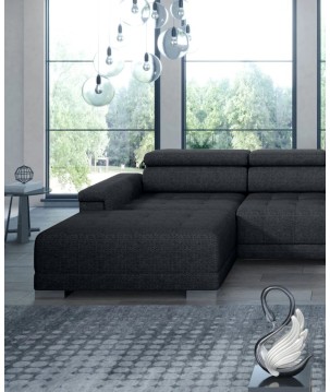 Narożnik CAMPO XL z elektryczną regulacją siedziska Prawostronny w tkaninie MEMPHIS 20 WERSAL