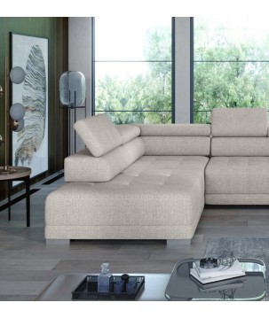 Narożnik CAMPO XL z elektryczną regulacją siedziska Lewostronny w tkaninie MEMPHIS 04 WERSAL