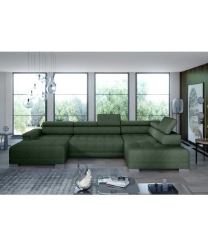 Narożnik CAMPO XL z elektryczną regulacją siedziska Prawostronny w tkaninie MEMPHIS 12 WERSAL