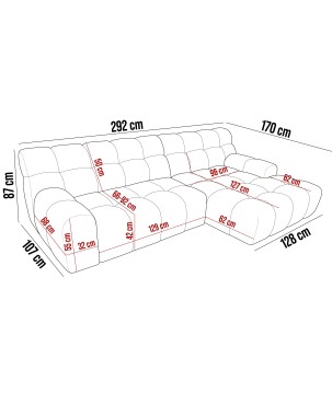 Narożnik COCOON S w układzie L z elektryczną regulacją siedziska Lewostronny w tkaninie JAGUAR 12