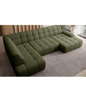 Narożnik COCOON XL w układzie U z elektryczną regulacją siedziska Lewostronny w tkaninie JAGUAR 12