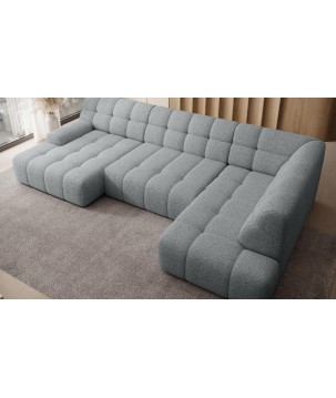 Narożnik COCOON XL w układzie U z elektryczną regulacją siedziska Prawostronny w tkaninie JAGUAR 19