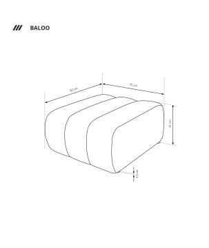 Pufa BALOO w kolorze ciemnej szarości w tkaninie LAMBI 12