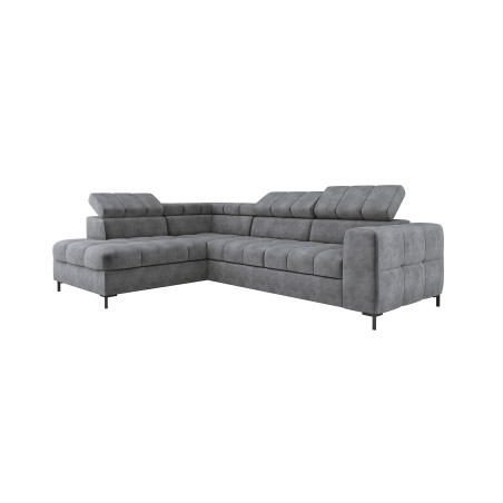 Narożnik PABLOS układ L strona Lewa w tkaninie CLOUD 82 regulowane zagłówki z funkcją spania