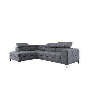 Narożnik PABLOS układ L strona Lewa w tkaninie CLOUD 91 regulowane zagłówki z funkcją spania