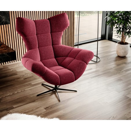 Fotel SENSI Relax obrotowy 360° z funkcją bujania w tkaninie Luisiano 16