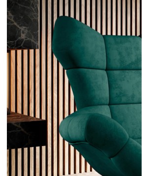 Fotel SENSI Relax obrotowy 360° z funkcją bujania w tkaninie Monolith 37