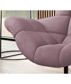 Fotel SENSI Relax obrotowy 360° z funkcją bujania w tkaninie Monolith 62