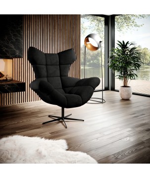 Fotel SENSI Relax obrotowy 360° z funkcją bujania w tkaninie Solar 99