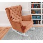 Fotel USZAK bujany tapicerowany z podłokietnikami, kolor Pomarańczowy tkanina MAGIC VELVET