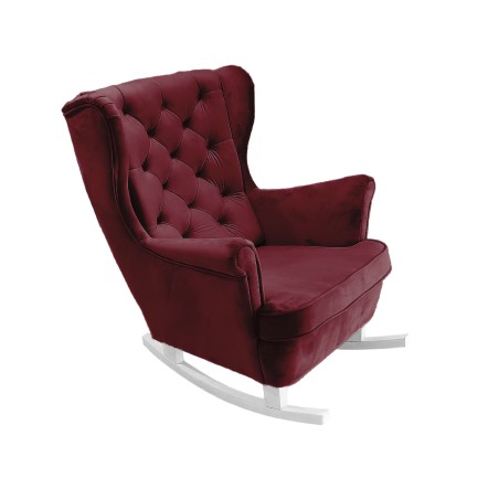 Fotel USZAK bujany tapicerowany z podłokietnikami, kolor Burgundowy tkanina MAGIC VELVET