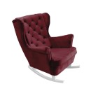 Fotel USZAK bujany tapicerowany z podłokietnikami, kolor Burgundowy tkanina MAGIC VELVET
