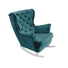 Fotel USZAK bujany tapicerowany z podłokietnikami, kolor Granatowy tkanina MAGIC VELVET