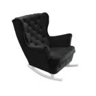 Fotel USZAK bujany tapicerowany z podłokietnikami, kolor Czarny tkanina MAGIC VELVET