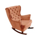 Fotel USZAK bujany tapicerowany z podłokietnikami, kolor Pomarańczowy tkanina MAGIC VELVET