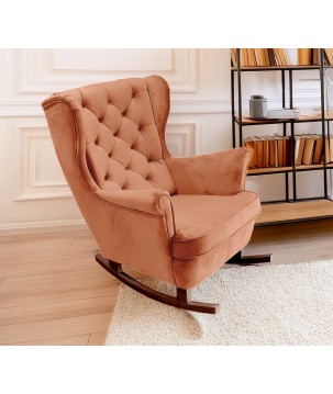 Fotel USZAK bujany tapicerowany z podłokietnikami, kolor Pomarańczowy tkanina MAGIC VELVET