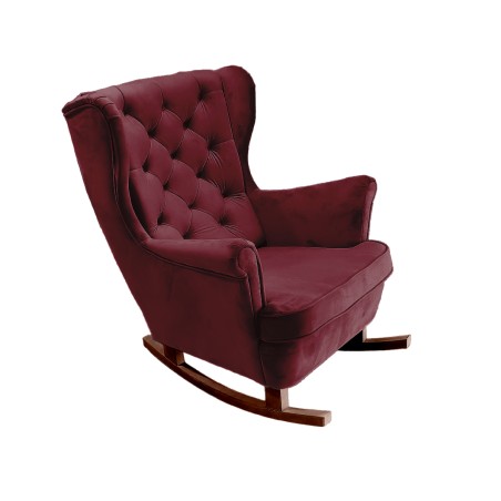 Fotel USZAK bujany tapicerowany z podłokietnikami, kolor Burgundowy tkanina MAGIC VELVET