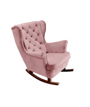 Fotel USZAK bujany tapicerowany z podłokietnikami, kolor Różowy tkanina MAGIC VELVET
