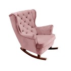 Fotel USZAK bujany tapicerowany z podłokietnikami, kolor Różowy tkanina MAGIC VELVET