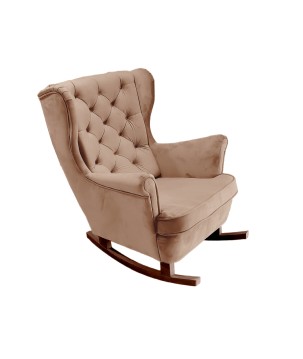 Fotel USZAK bujany tapicerowany z podłokietnikami, kolor Cappucino tkanina MAGIC VELVET